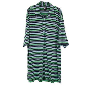 FootJoy golf polo shirt lightweight stripe‎ blue green grey men's size XL